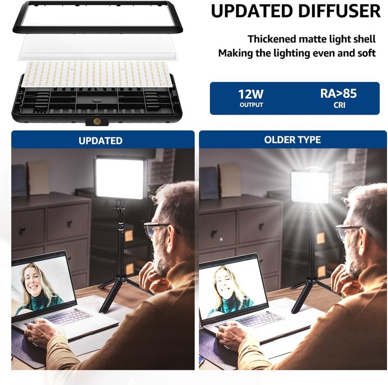 NiceVeedi LED Photography Lighting Kit, 2-Pack 8” Portable Video Light with Adjustable Tripod Stand, 2800K-6500K Dimmable Softlight Studio Light for Zoom, Game Streaming, YouTube - Image 4